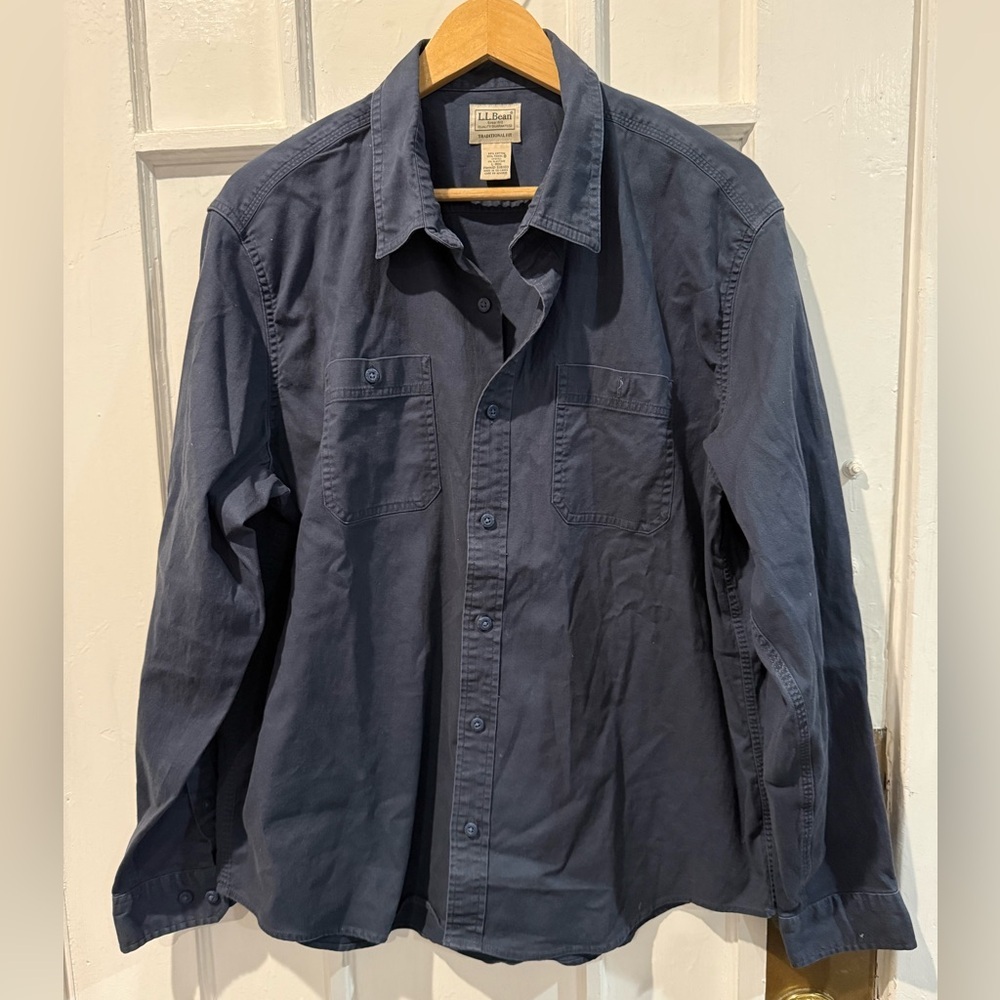 L.L. Bean Traditional Fit Navy Shirt